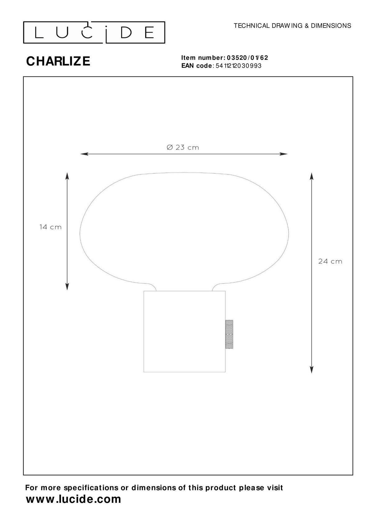 TISCHLEUCHTE - Bernsteinfarben/Grün, Basics, Glas/Stein (23/24cm) - Lucide