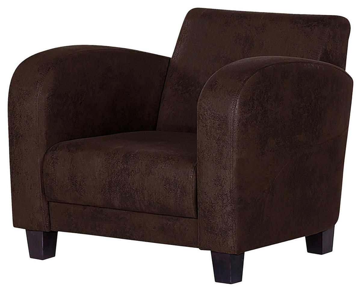 SITZGARNITUR in Lederlook Dunkelbraun  - Dunkelbraun, Design, Textil (92/80/89cm) - Livetastic