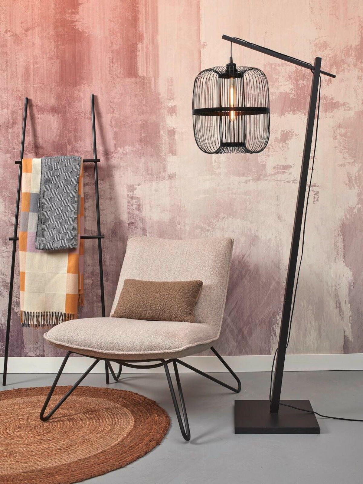 STOJACÍ LAMPA, 176/36/63 cm - černá, Trend (176/36/63cm) - Good & Mojo