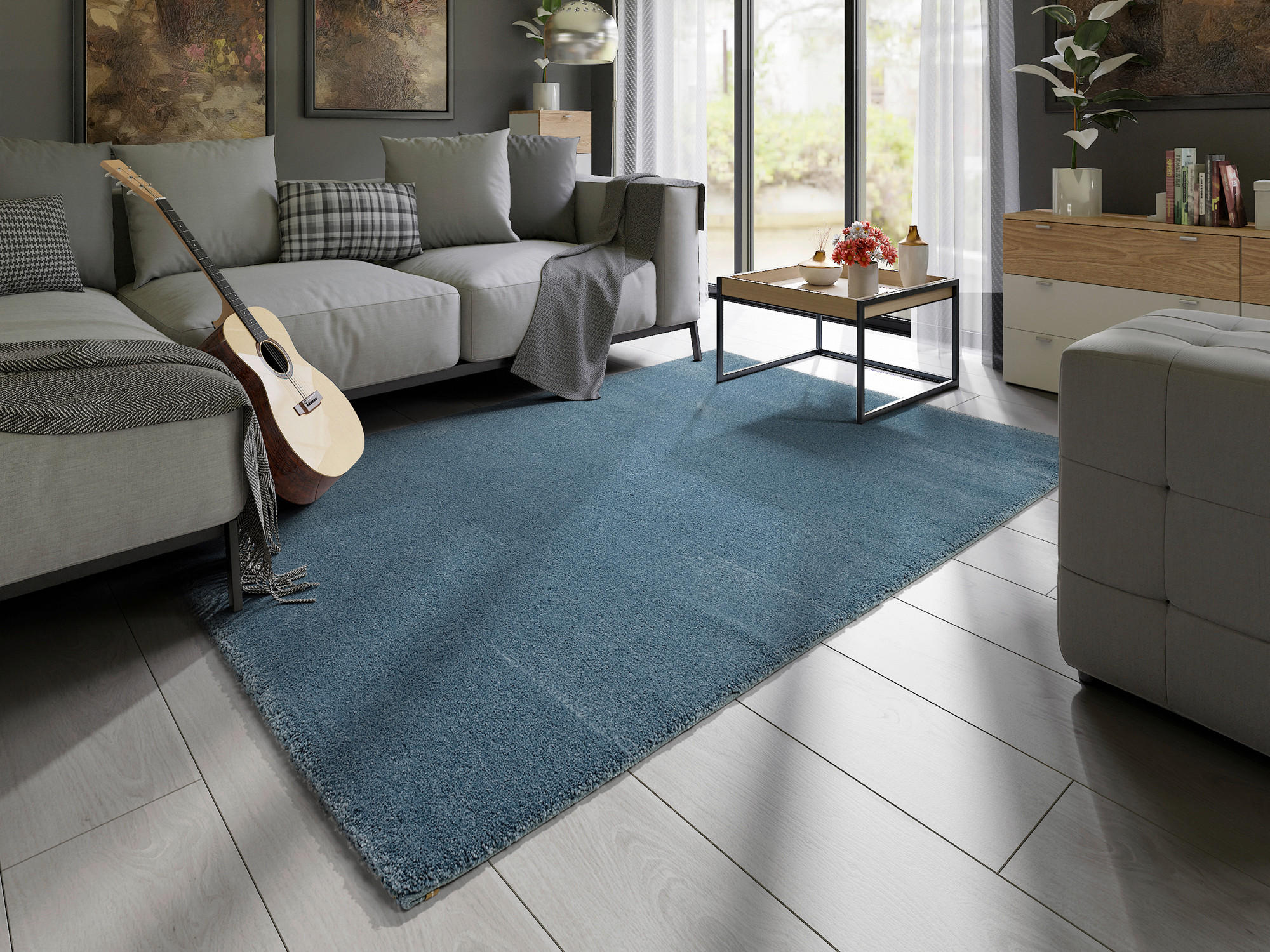 WEBTEPPICH 200/290 cm Blau  - Blau, Basics, Textil (200/290cm) - Novel
