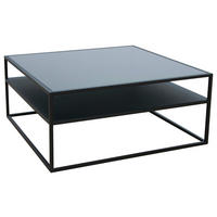 COUCHTISCH Sicherheitsglas 80/80/36 cm quadratisch Schwarz  - Schwarz, Design, Glas/Metall (80/80/36cm) - Novel
