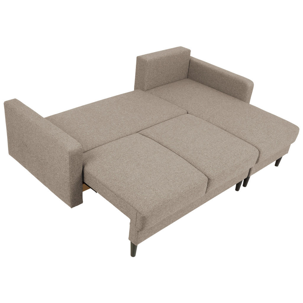 Thumbnail - Mid.you Ecksofa, Beige, Textil, Eiche, 2-Sitzer, Füllung: Polyetherschaumkern, seitenverkehrt montierbar, L-Form, 223x15...