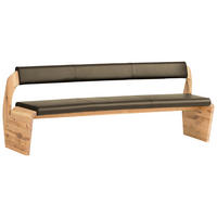 SITZBANK 227/84/70 cm  in Schlammfarben, Eichefarben  - Schlammfarben/Eichefarben, Natur, Leder/Holz (227/84/70cm) - Voglauer