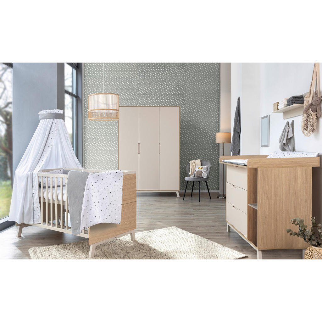 Thumbnail - Schardt Babyzimmer Clay, Beige, Holz, Holzwerkstoff, Buche, 6 Fächer, 3 Schubladen, DIN EN 12221, zum Juniorbett umbauba...