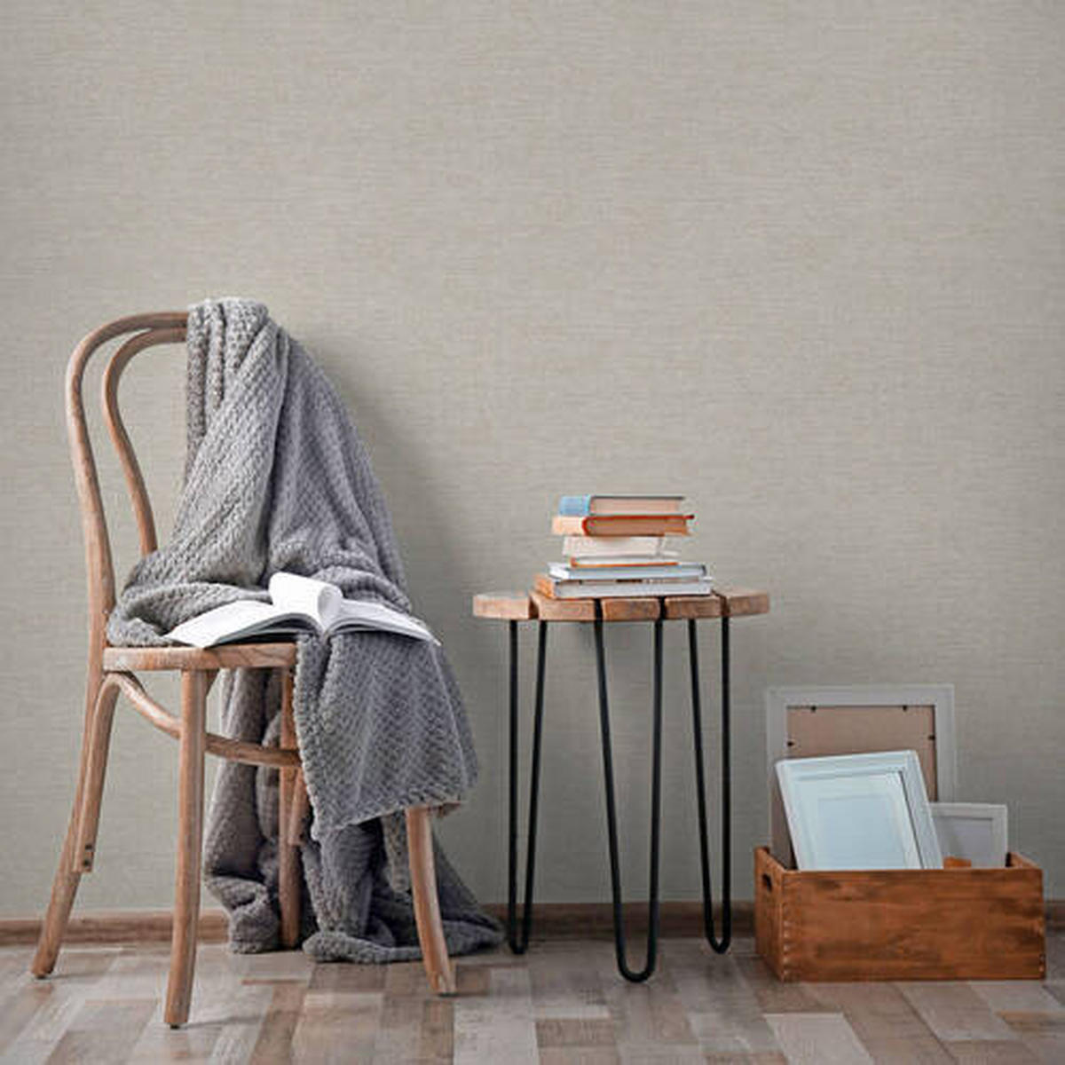 NON WOVEN-TAPET 52/1000 cm  - grå, Basics, papper/plast (52/1000cm)