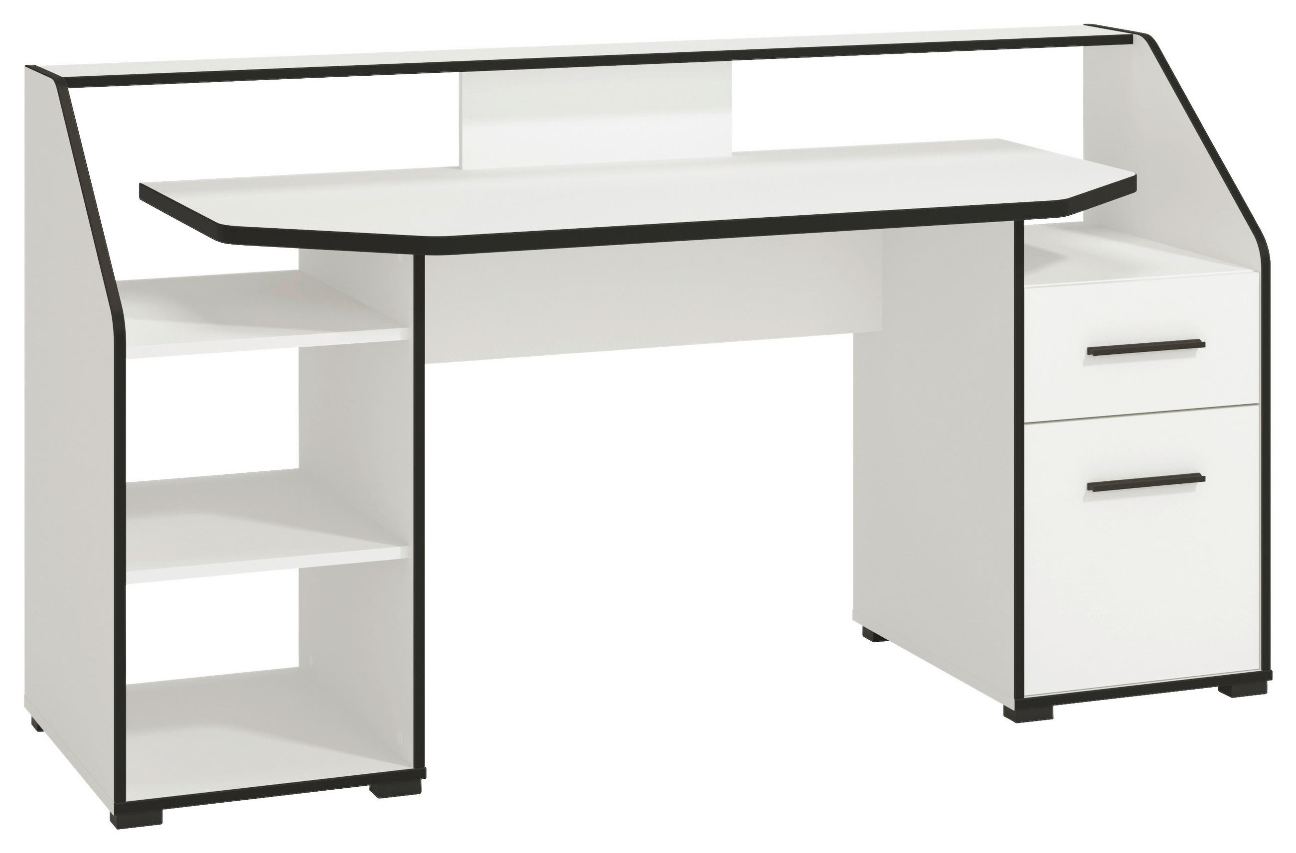 ÍRÓASZTAL 170/92,5/65 cm  - fehér, Basics, faalapú anyag (170/92,5/65cm) - Xora