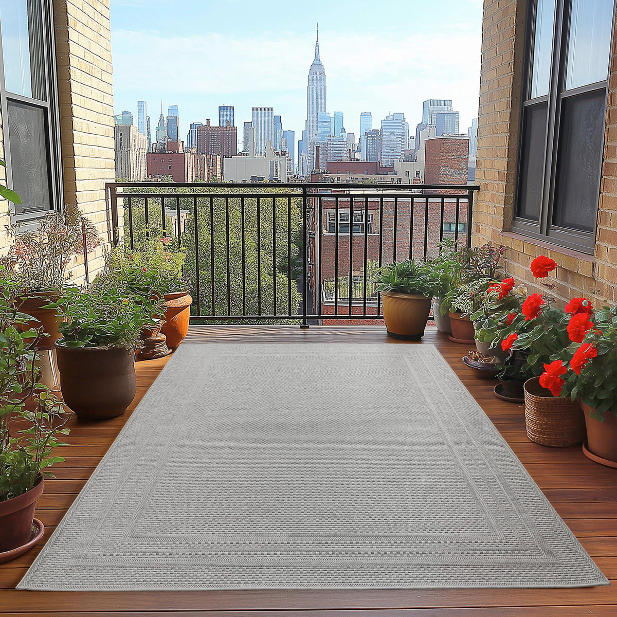 OUTDOORTEPPICH für Terrasse und Balkon 120/170 cm DESERT Grau  - Grau, Design, Textil (120/170cm) - Ayyildiz 