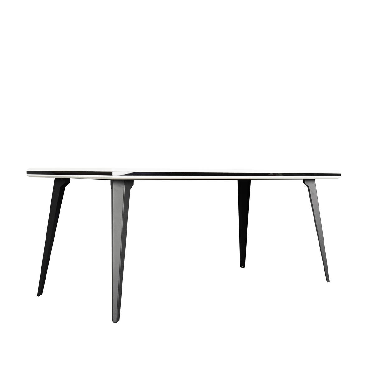 JEDÁLENSKÝ STÔL, čierna, biela, 180/90/76 cm - čierna/biela, Modern, kov/kompozitné drevo (180/90/76cm) - MID.YOU
