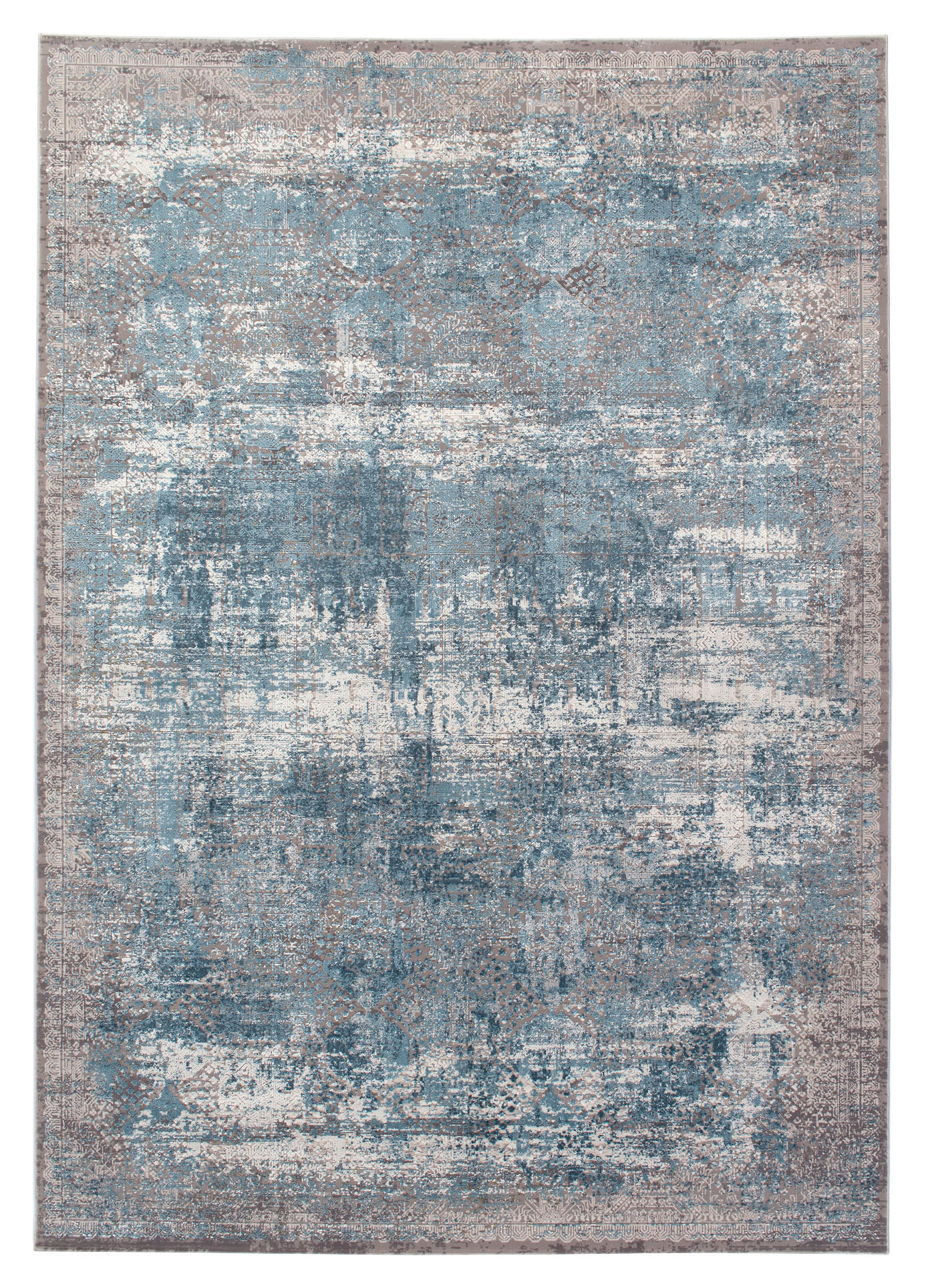 VINTAGE-TEPPICH 67/130 cm Apollo Blau, Grau  - Blau/Grau, Design, Textil (67/130cm) - Musterring