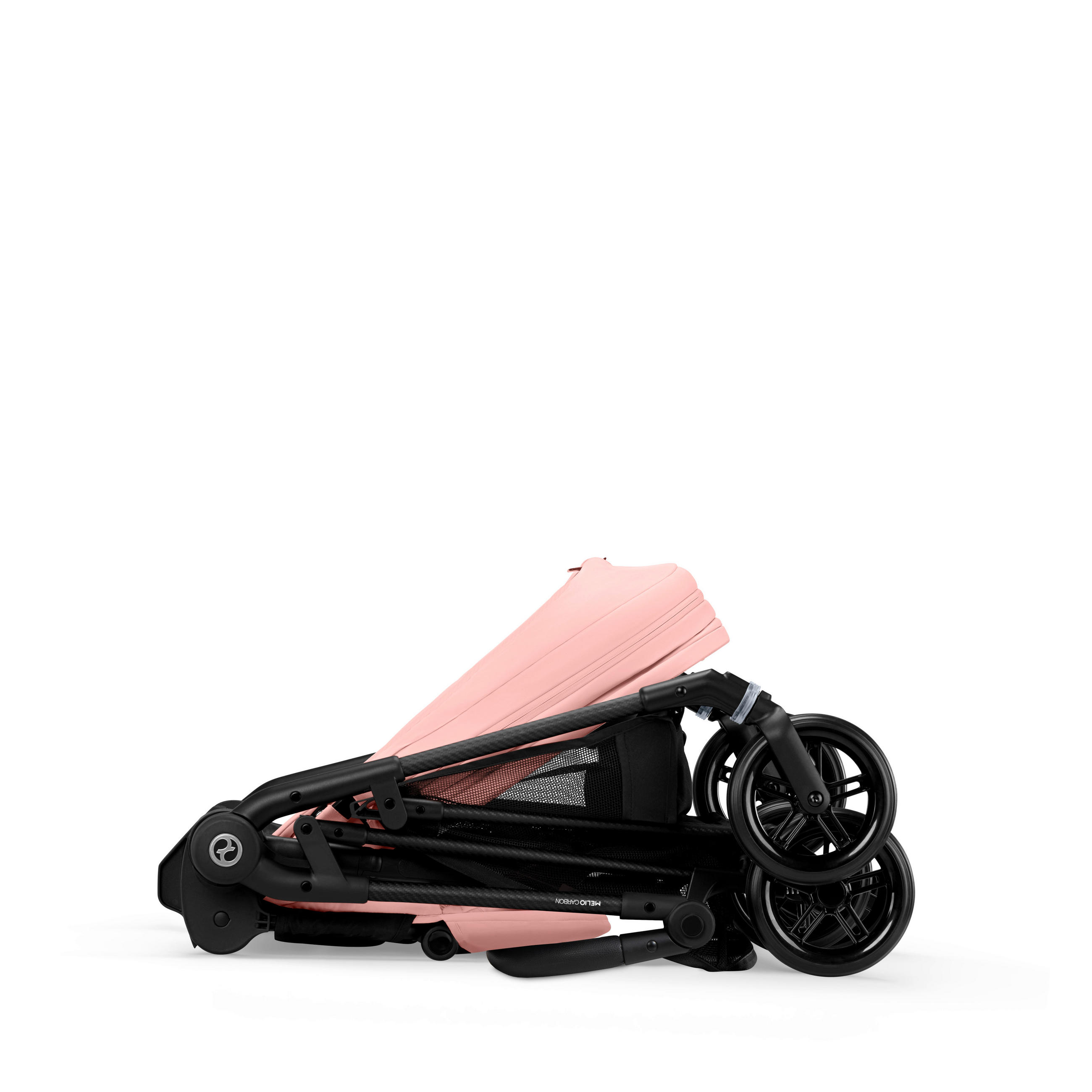 KINDERWAGEN Melio Carbon  - Hellrosa/Schwarz, Basics, Textil/Metall (82-91/49/96,5-107cm) - Cybex