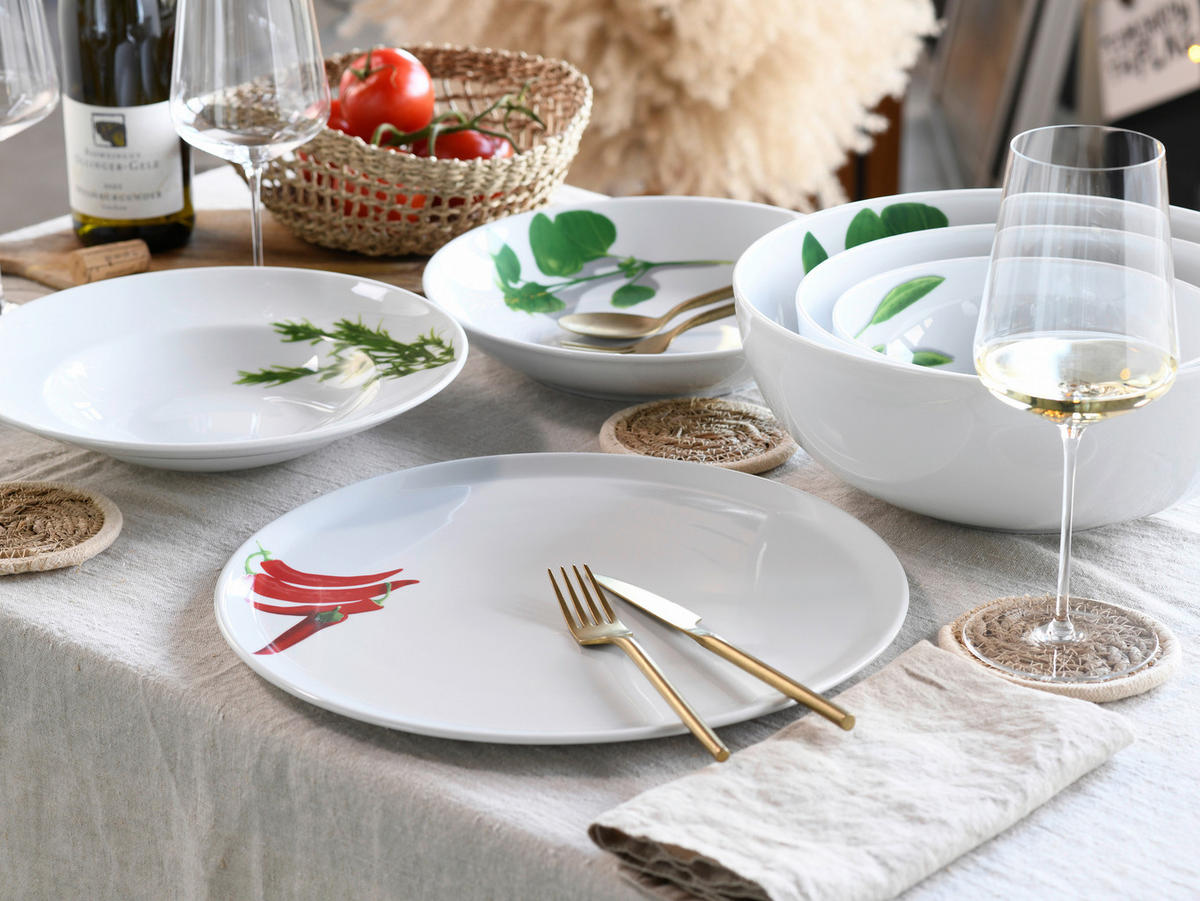 PIZZATELLERSET 4-teilig  - Rot/Weiß, KONVENTIONELL, Keramik (33cm) - Creatable