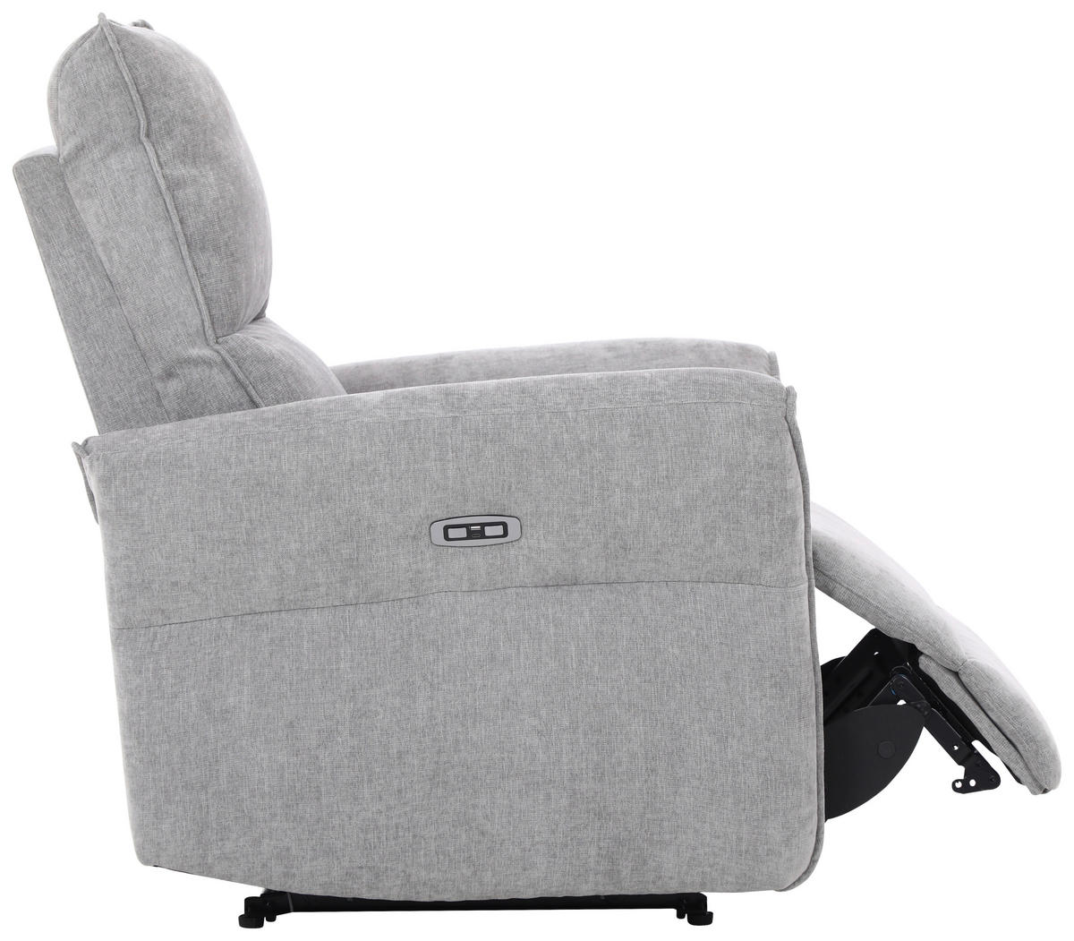 FERNSEHSESSEL  mit Webstoff Grau  - Schwarz/Grau, MODERN, Kunststoff/Textil (86/103/92cm) - Livetastic