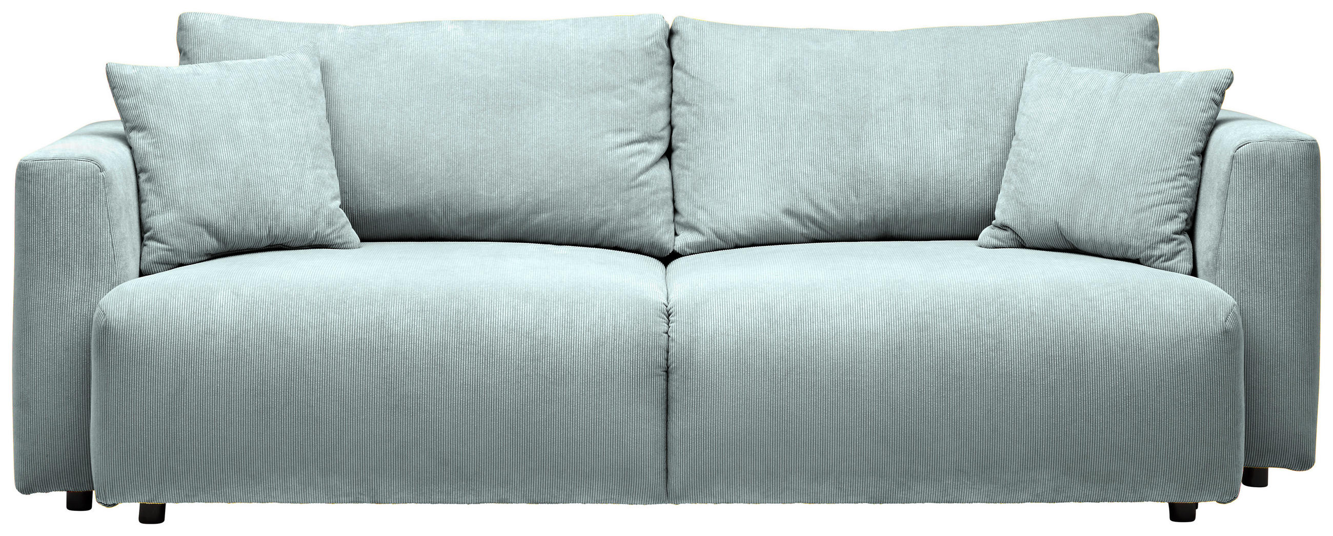 SCHLAFSOFA  mit Stoffauswahl, Schlafen auf Sitzhöhe, Rücken echt Cord Mintgrün  - Schwarz/Mintgrün, Design, Kunststoff/Textil (250/92/105cm) - Carryhome