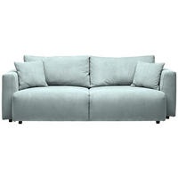 SCHLAFSOFA  mit Stoffauswahl, Schlafen auf Sitzhöhe, Rücken echt Cord Mintgrün  - Schwarz/Mintgrün, Design, Kunststoff/Textil (250/92/105cm) - Carryhome