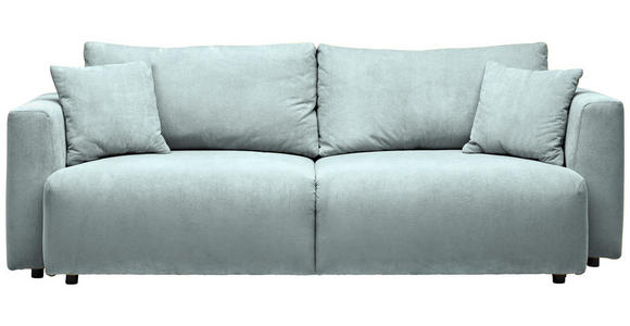 SCHLAFSOFA Cord Mintgrün Zierkissen, Rückenkissen, Bettkasten, Schlaffunktion, Rücken echt  - Schwarz/Mintgrün, Design, Kunststoff/Textil (250/92/105cm) - Carryhome