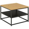 COUCHTISCH 55/55/42 cm quadratisch Schwarz, Eichefarben  - Eichefarben/Schwarz, Trend, Holzwerkstoff/Metall (55/55/42cm) - MID.YOU