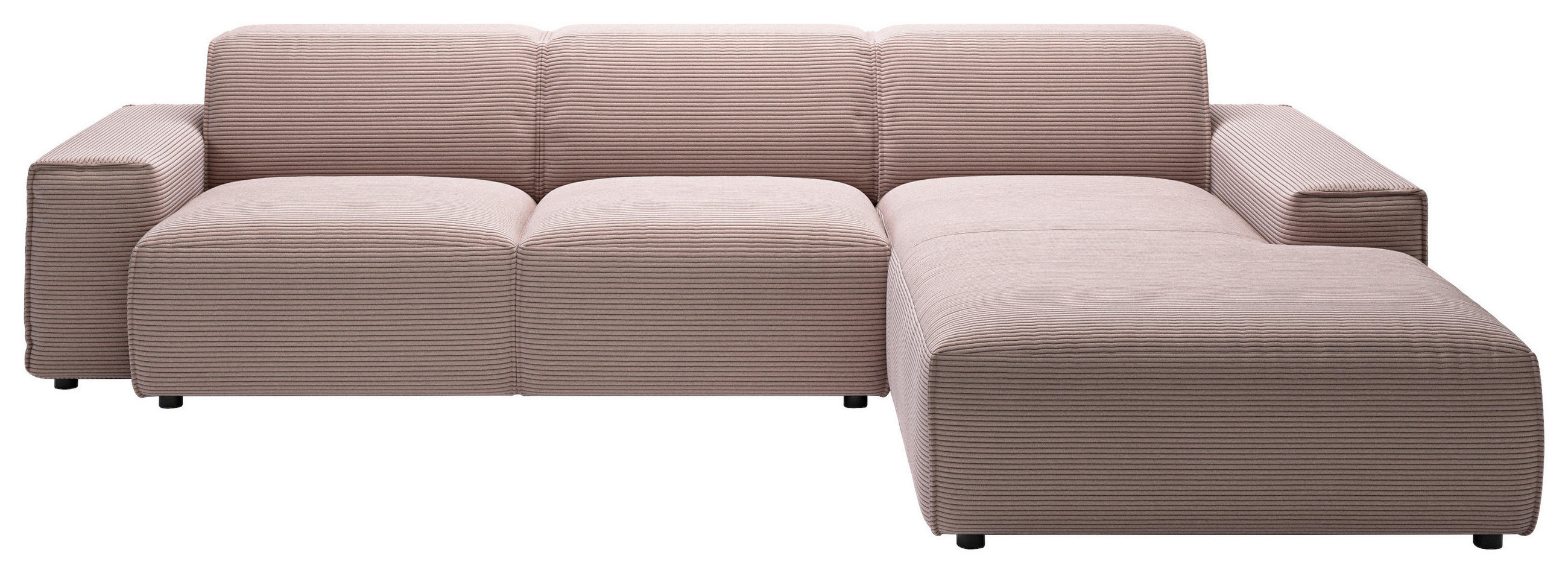 ECKSOFA 9125 Rosa Cord  - Schwarz/Rosa, Design, Kunststoff/Textil (300/189cm) - Pure Home Lifestyle