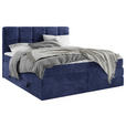 BOXSPRINGBETT 160/200 cm  in Blau  - Blau/Schwarz, Design, Kunststoff/Textil (160/200cm) - Esposa