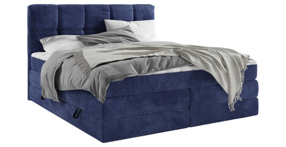 BOXSPRINGBETT 160/200 cm  in Blau  - Blau/Schwarz, Design, Kunststoff/Textil (160/200cm) - Esposa