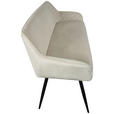 SITZBANK 163/83/63 cm Samt Beige, Schwarz  - Beige/Schwarz, Design, Textil/Metall (163/83/63cm) - Novel