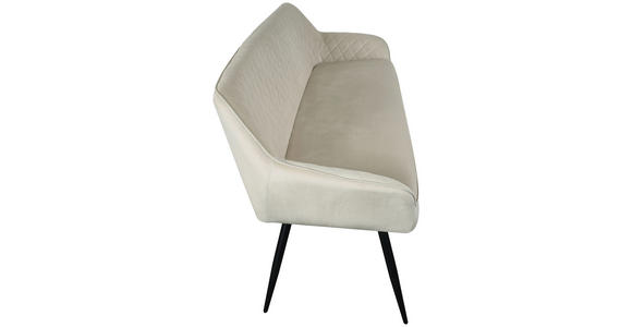 SITZBANK 163/83/63 cm Samt Beige, Schwarz  - Beige/Schwarz, Design, Textil/Metall (163/83/63cm) - Novel