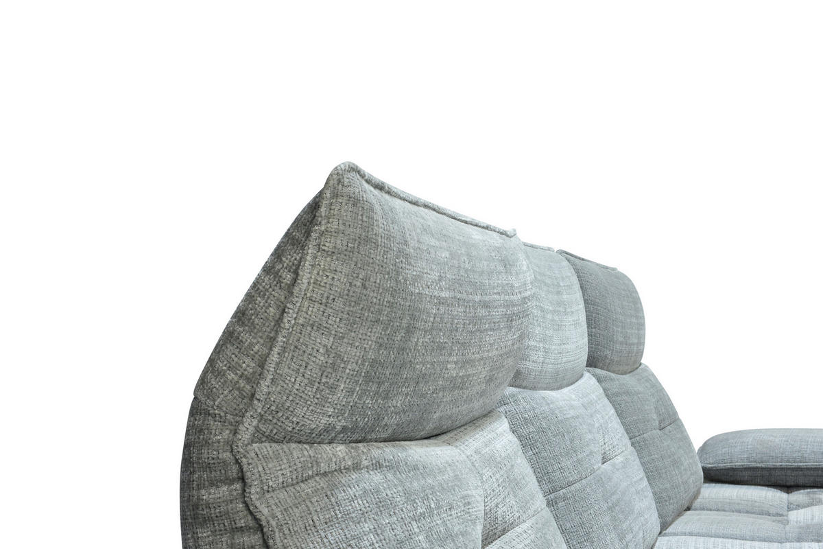 ECKSOFA Hellgrau Chenille  - Hellgrau/Schwarz, Design, Kunststoff/Textil (314/162cm) - Livetastic