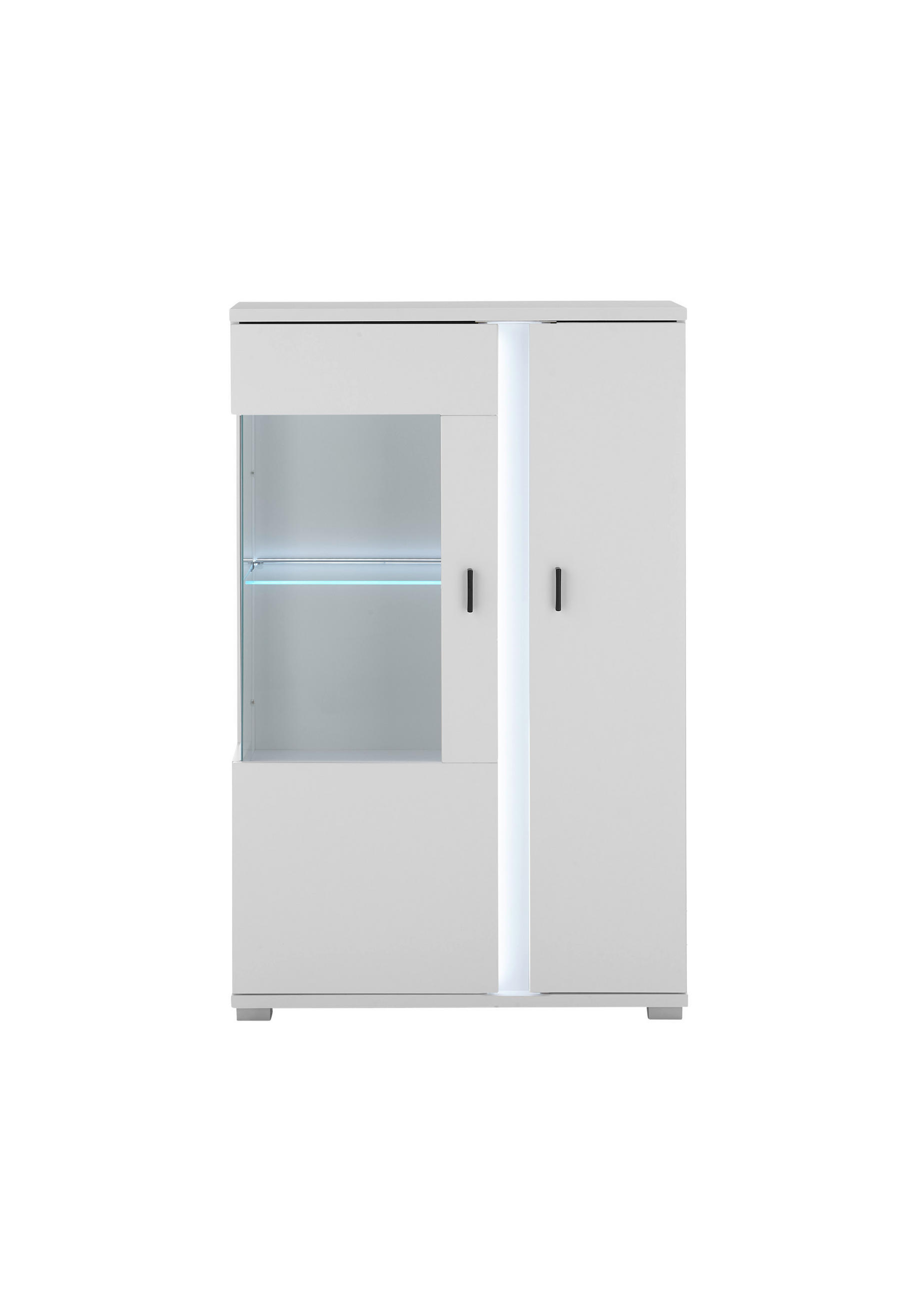 HIGHBOARD  in 80/125/35 cm  - Silberfarben/Schwarz, Design, Glas/Holzwerkstoff (80/125/35cm) - MID.YOU