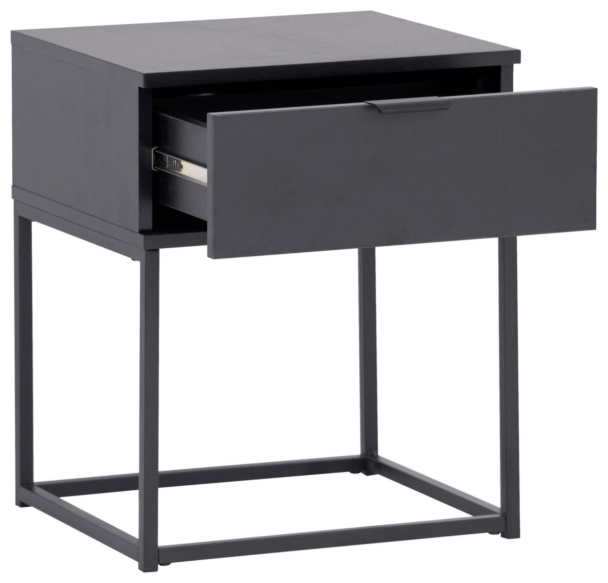 NACHTSCHRANK 42,5/52/38,5 cm  - Schwarz, KONVENTIONELL, Holzwerkstoff/Metall (42,5/52/38,5cm) - Boxxx