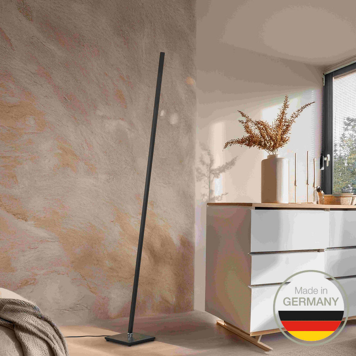LED-STEHLEUCHTE    - Schwarz, KONVENTIONELL, Metall (158/20/20cm) - Ambiente
