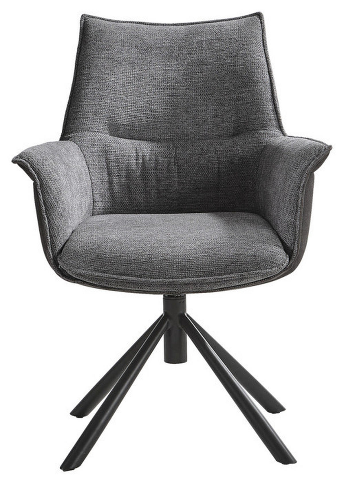 ARMLEHNSTUHL  in Stahl Chenille, Flachgewebe  - Anthrazit/Schwarz, Design, Textil/Metall (67/87/65cm) - Novel