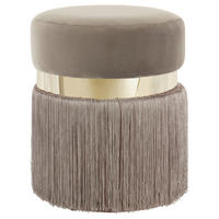HOCKER Samt Taupe, Goldfarben  - Taupe/Goldfarben, Design, Kunststoff/Textil (38/45/38cm) - Kayoom