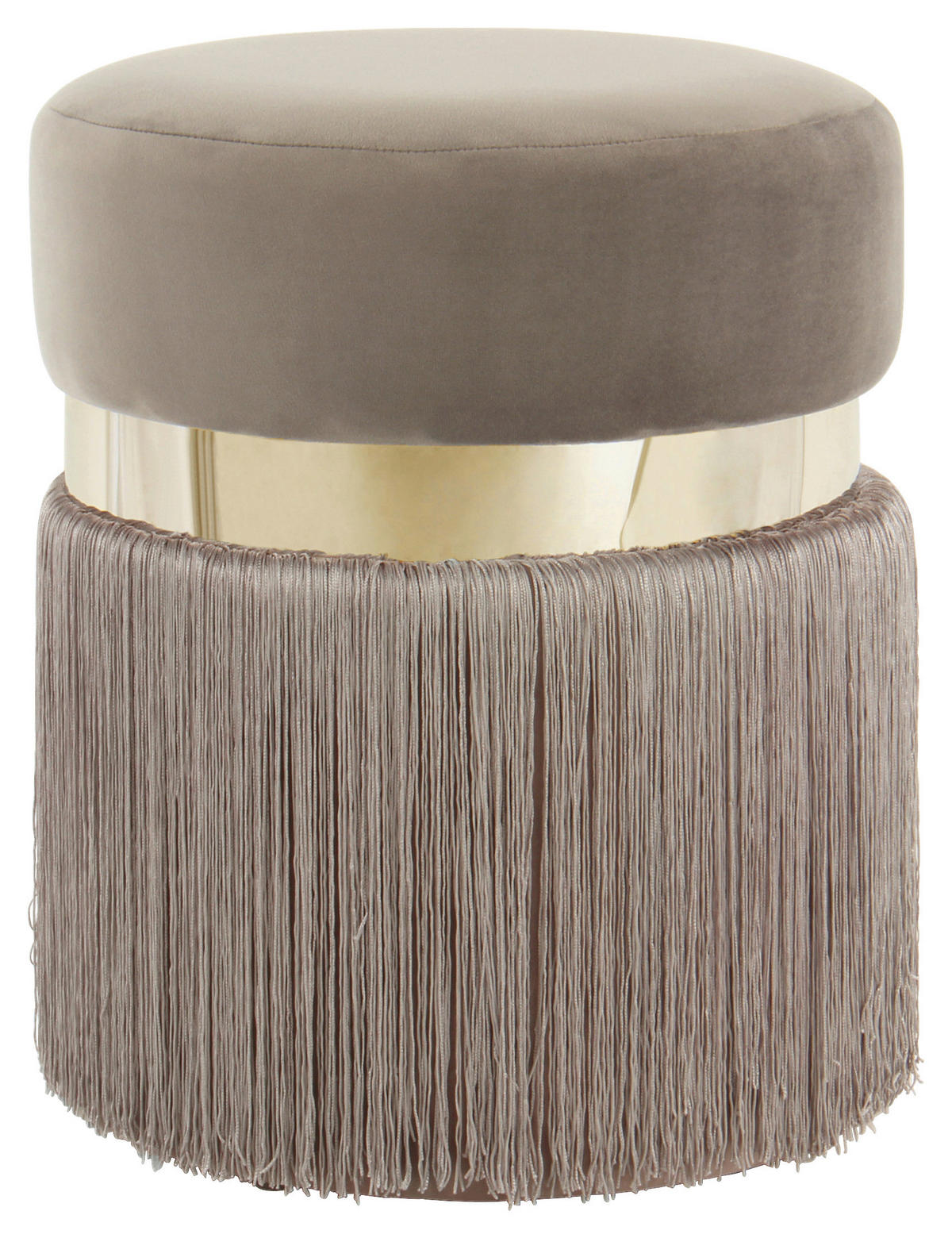 HOCKER Samt Taupe, Goldfarben  - Taupe/Goldfarben, Design, Kunststoff/Textil (38/45/38cm) - Kayoom