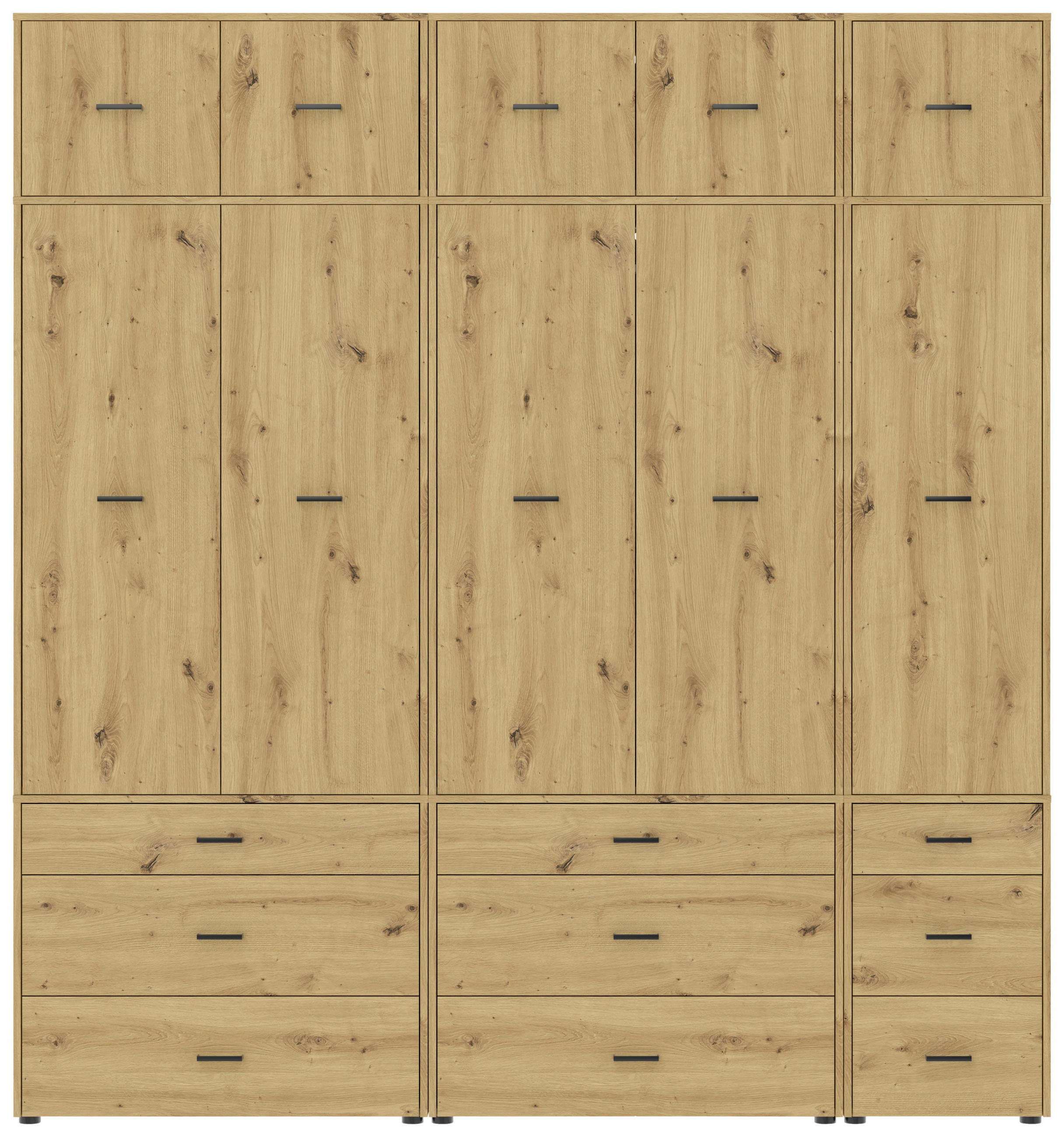 Kleiderschrank Kivo Eiche Artisan Dekor, B: 225 Cm