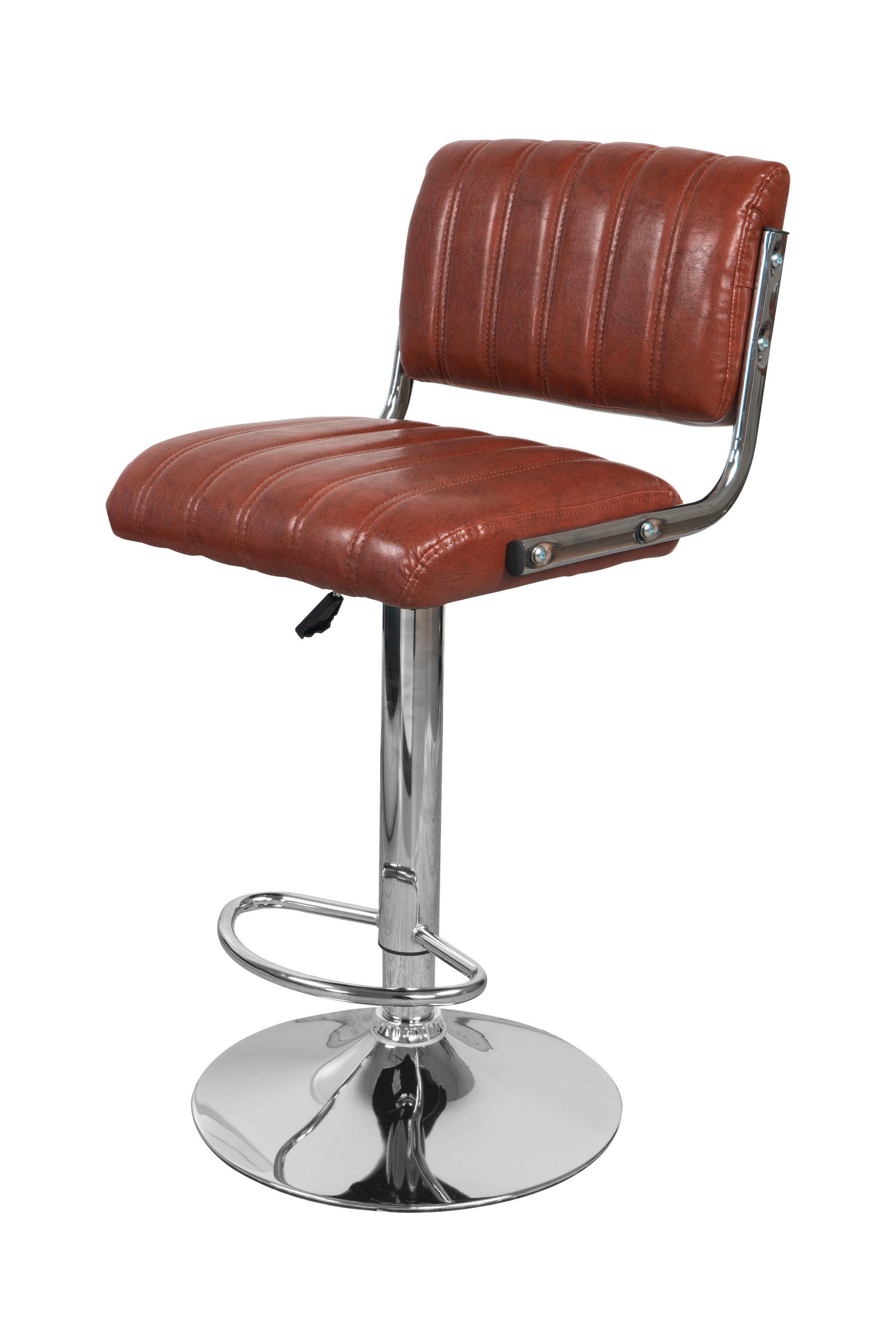 BARHOCKER-SET Dunkelbraun Sitzfläche 360° drehbar, abwischbar  - Dunkelbraun, Trend, Metall (51,5/109/43cm) - Kayoom