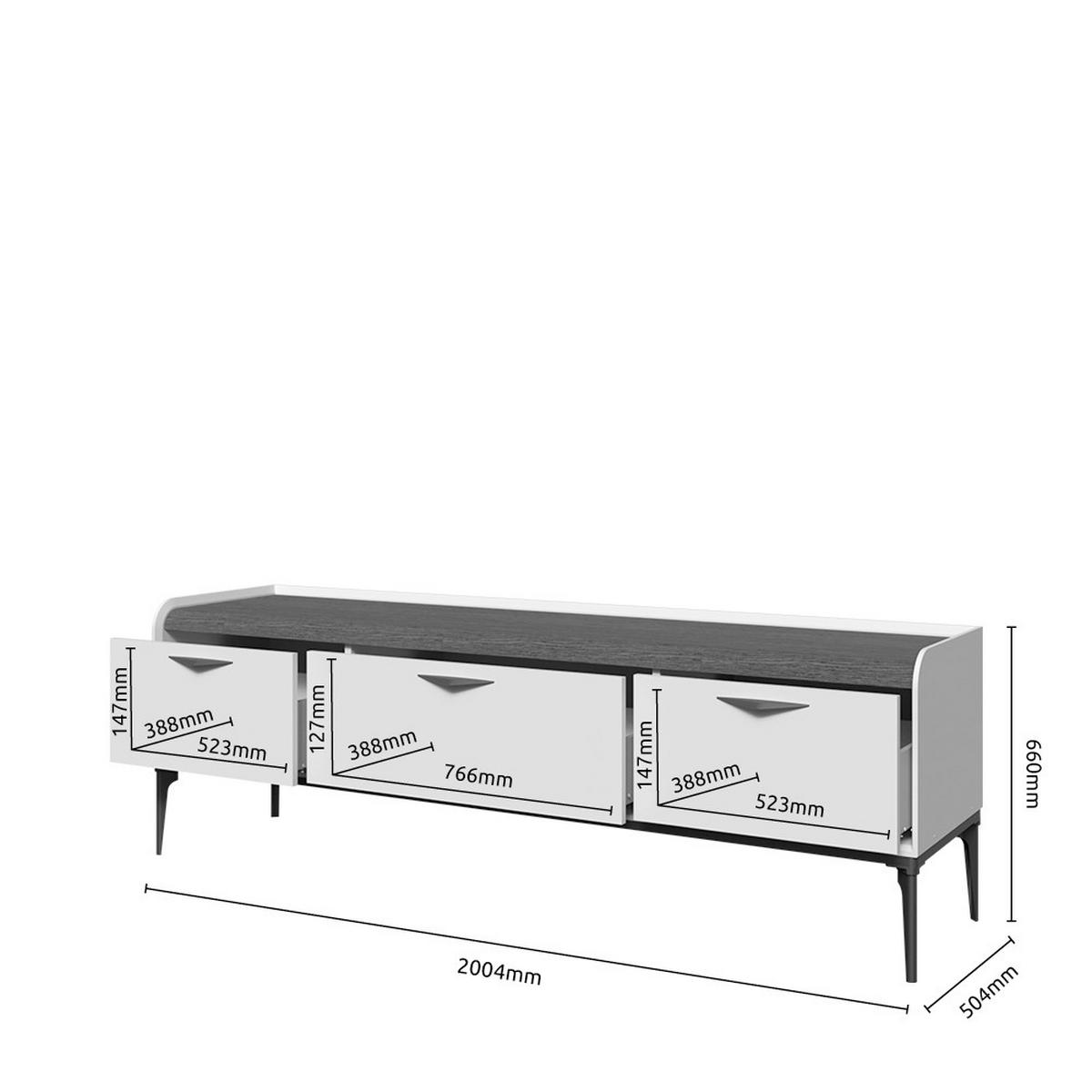 NISKA KOMODA   201/66/50 cm     - antracit, Dizajnerski, metal/pločasti materijal (201/66/50cm)