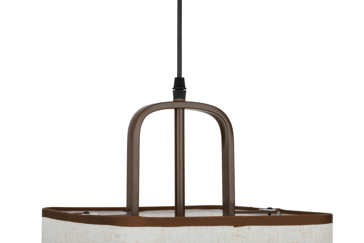HÄNGELEUCHTE 35/35/150 cm  - Dunkelbraun/Beige, Trend, Textil/Metall (35/35/150cm) - Collett's Monde
