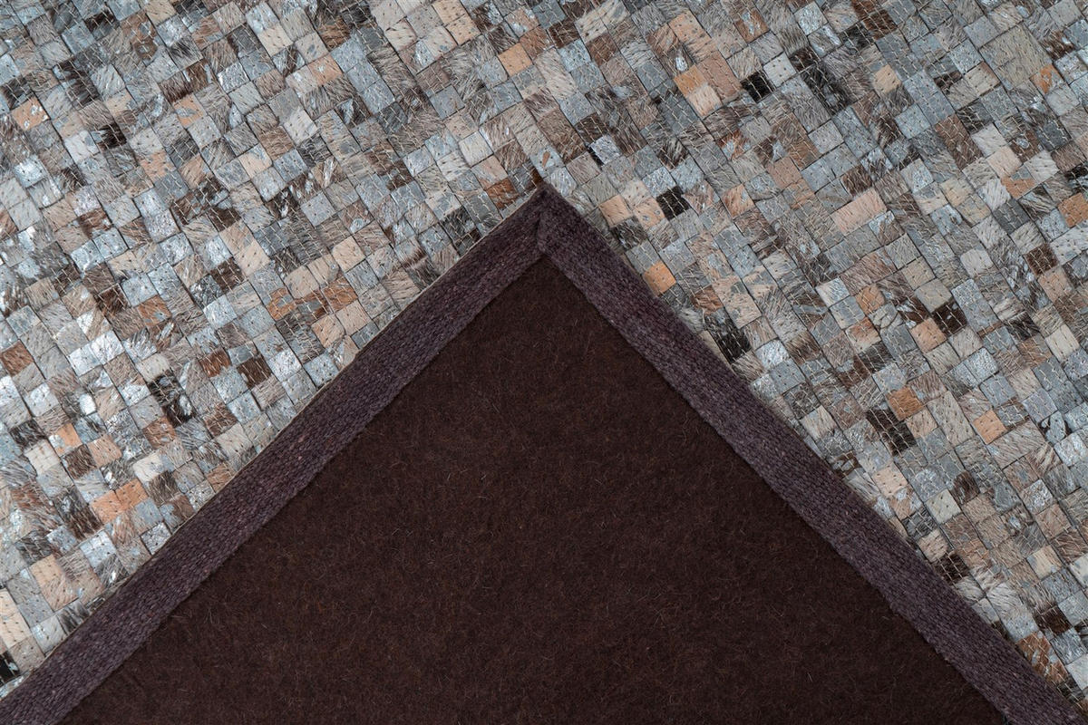 FLACHWEBETEPPICH 120/170 cm Finish 125 Grau / Silber Grau, Silberfarben  - Silberfarben/Grau, Basics, Leder/Textil (120/170cm) - Novel
