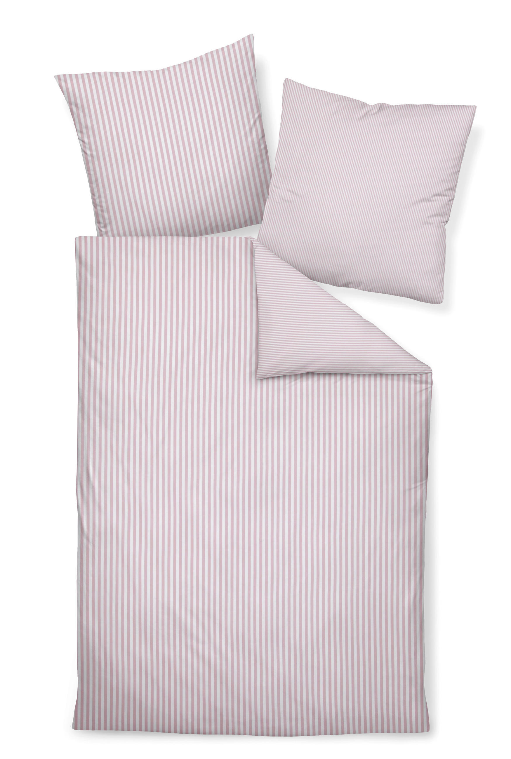 BETTWÄSCHE Flanell 135/200 cm  - Rosa/Weiß, Basics, Textil (135/200cm) - Janine