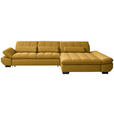 ECKSOFA  in Flachgewebe Gelb  341/204 cm  - Gelb/Schwarz, Design, Textil/Metall (341/204cm) - Xora