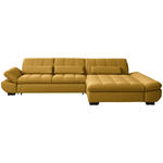 ECKSOFA  in Flachgewebe Gelb  341/204 cm  - Gelb/Schwarz, Design, Textil/Metall (341/204cm) - Xora