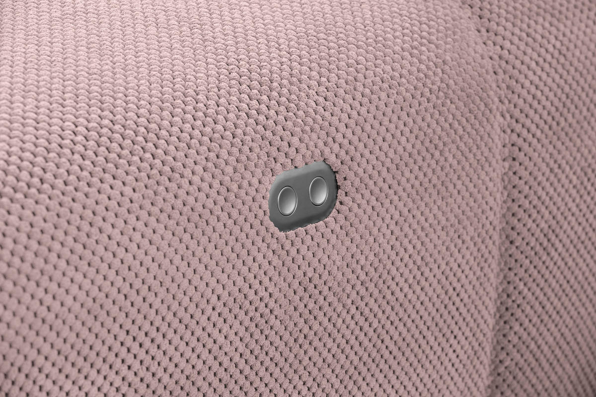 ECKSOFA in Velours Altrosa  326/236 cm  - Schwarz/Altrosa, Design, Kunststoff/Textil (326/236cm) - Xora