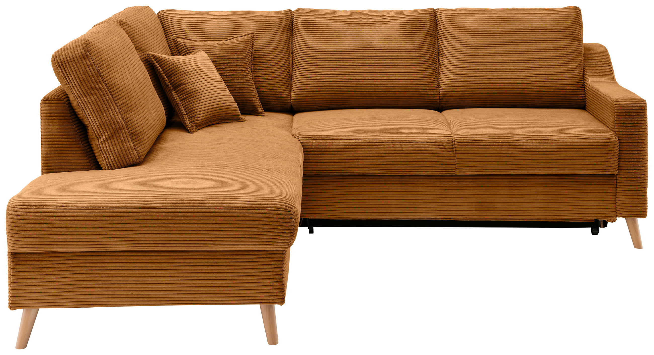 ECKSOFA in Cord Goldfarben  - Goldfarben/Naturfarben, Modern, Holz/Textil (200/230cm) - Livetastic