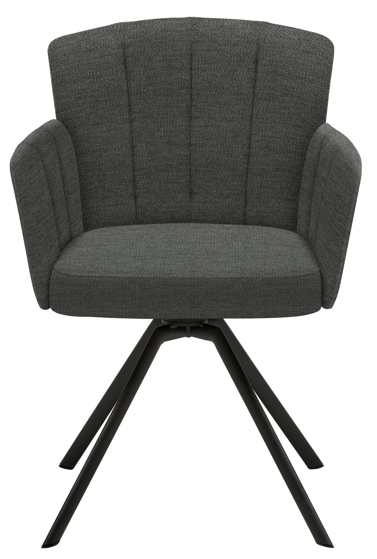 ARMLEHNSTUHL Stahl Webstoff  - Anthrazit/Hellgrau, Design, Textil/Metall (58/83/62cm) - Venjakob