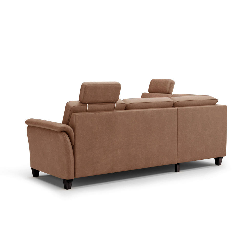 Thumbnail - Sit & More Ecksofa Palmera V, Cognac, Textil, Buche, 5,5-Sitzer, Ottomane links, L-Form, 236x212 cm, Goldenes M, Oeko-Te...