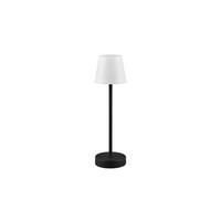 STOLNÍ LAMPA NA BATERIE, tlačítkový spínač, 11,00/39,00 cm  - bílá/černá, Konvenční, kov/plast (11,00/39,00cm)