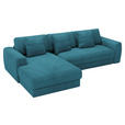 ECKSOFA  in Cord Petrol  190/310 cm  - Petrol/Schwarz, MODERN, Kunststoff/Textil (190/310cm) - Carryhome