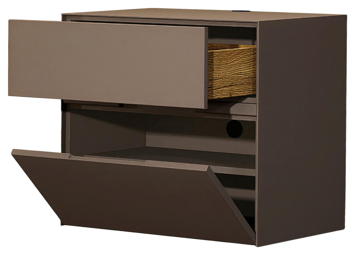 WOHNWAND  Taupe, Wildeiche 280/153/47 cm  - Taupe/Wildeiche, Design, Holz/Holzwerkstoff (280/153/47cm) - Novel