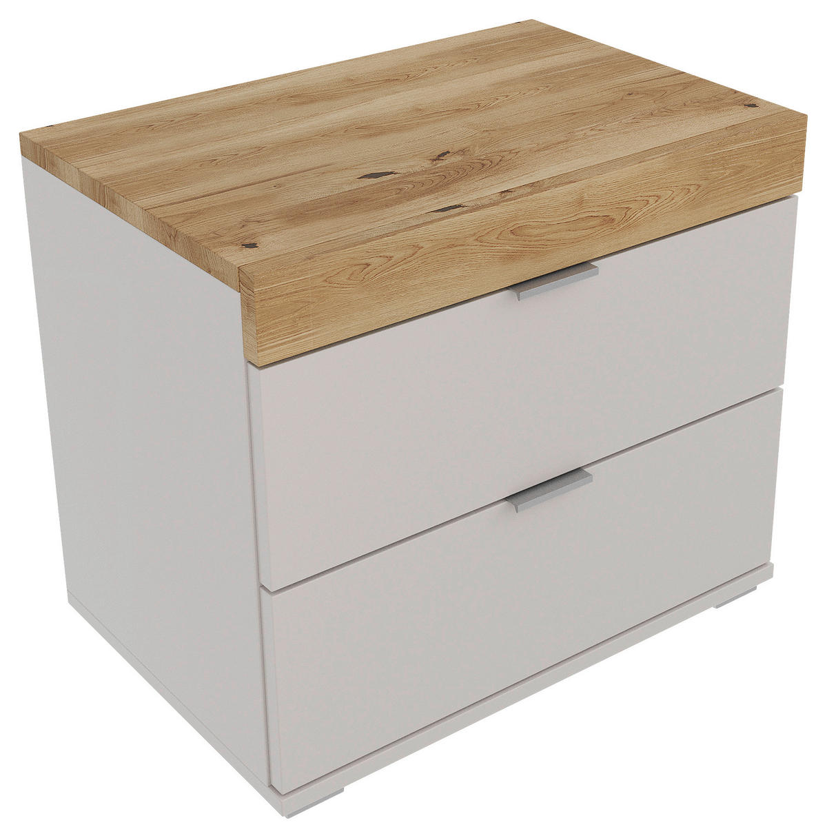 NOPTIERĂ in masiv stejar culoare lemn stejar, gri deschis  - gri deschis/culoare lemn stejar, Modern, plastic/metal (55/48/37cm) - Dieter Knoll