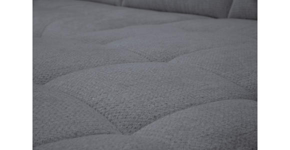 ECKSOFA Dunkelgrau Chenille Armlehnenkissen, Rücken echt, Sitztiefenverstellung  - Dunkelgrau/Schwarz, KONVENTIONELL, Textil/Metall (313/215cm) - Hom`in