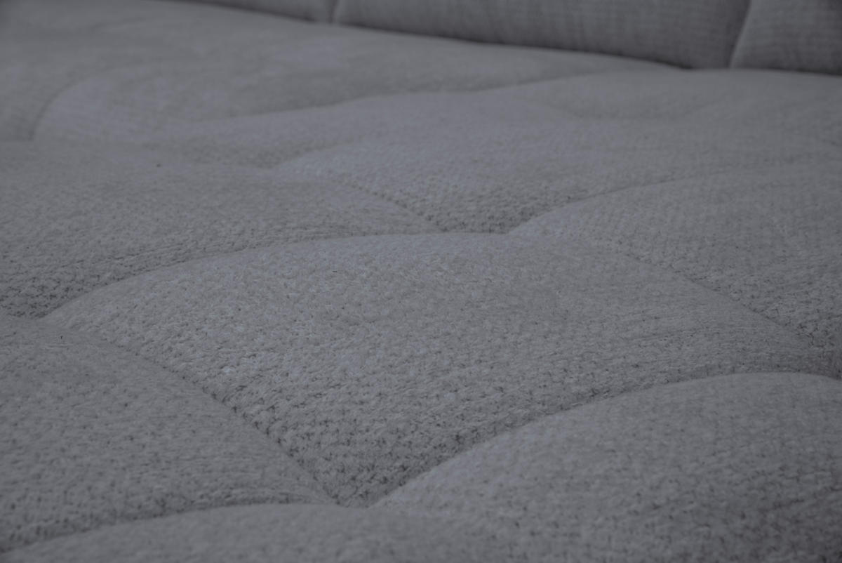 ECKSOFA Dunkelgrau Chenille Armlehnenkissen, Rücken echt, Sitztiefenverstellung  - Dunkelgrau/Schwarz, KONVENTIONELL, Textil/Metall (313/215cm) - Hom`in